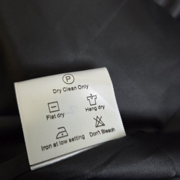 Plaerpener Long Double Breasted Coat Women’s 12 Black Wool Blend - Picture 7 of 13